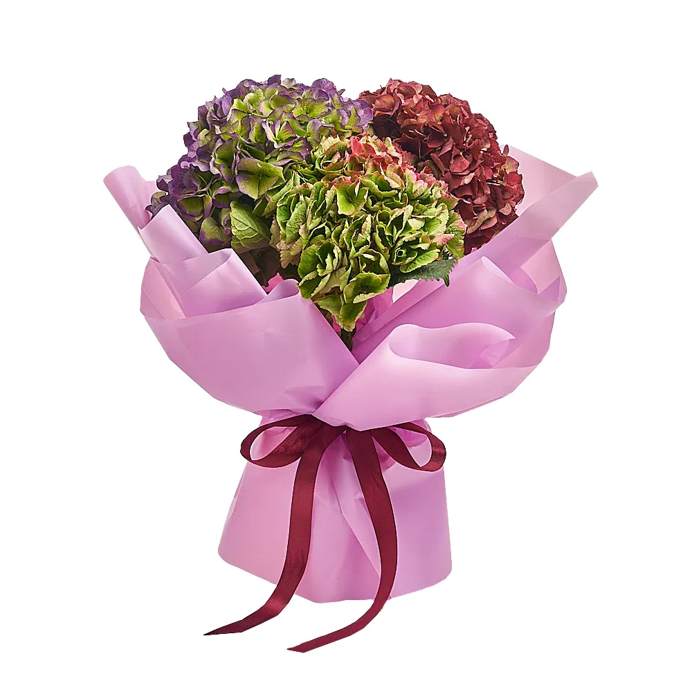 Букет из 3 гортензий микс