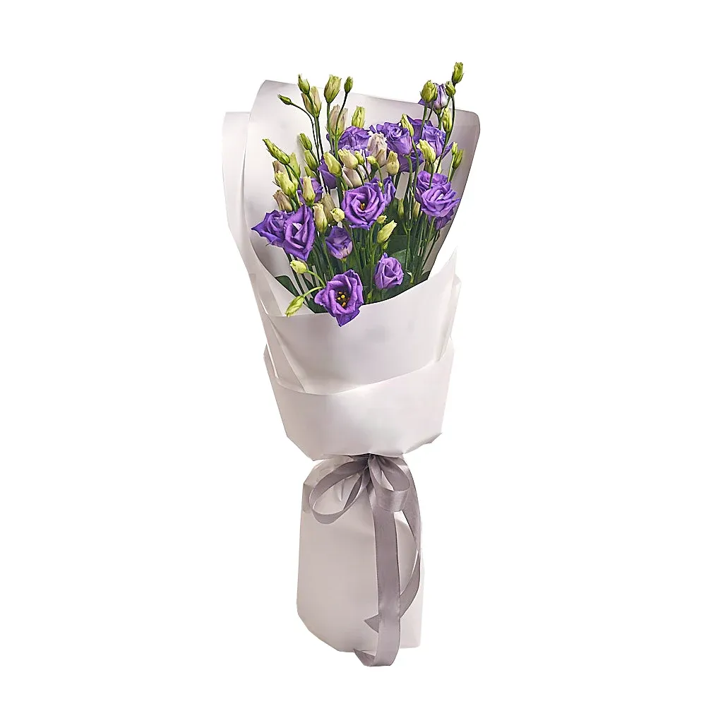Букет из 5 фиолетовых лизиантусов