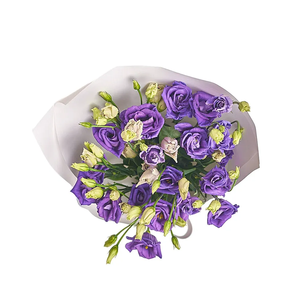 Букет из 5 фиолетовых лизиантусов